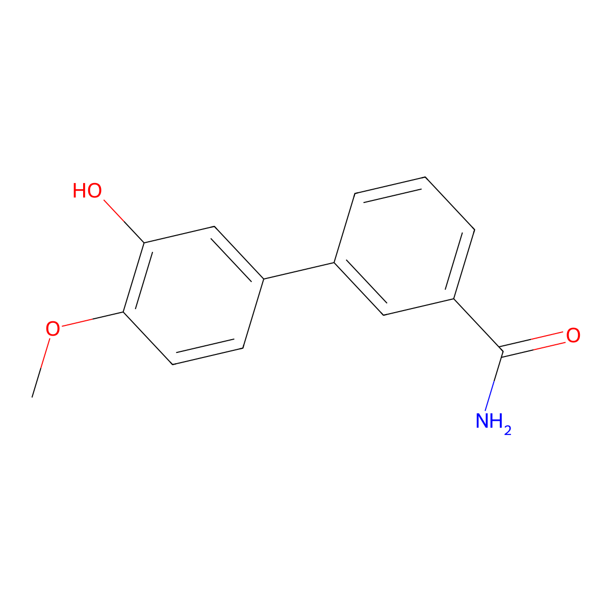 5-(3-Aminocarbonylphenyl)-2-methoxyphenol molecular structure, CAS 1261997-04-9