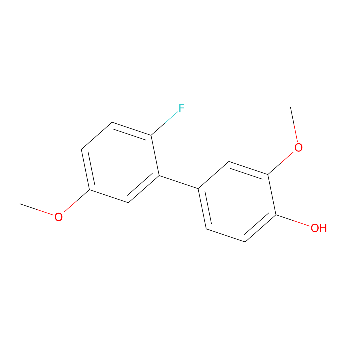 4-(2-Fluoro-5-methoxyphenyl)-2-methoxyphenol molecular structure, CAS 1261997-21-0