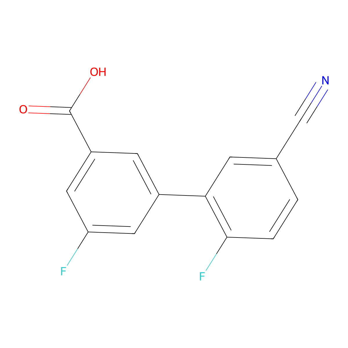 3-(5-Cyano-2-fluorophenyl)-5-fluorobenzoic acid molecular structure, CAS 1261997-23-2