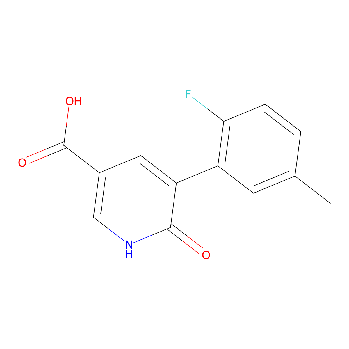 5-(2-Fluoro-5-methylphenyl)-6-hydroxynicotinic acid molecular structure, CAS 1261997-28-7