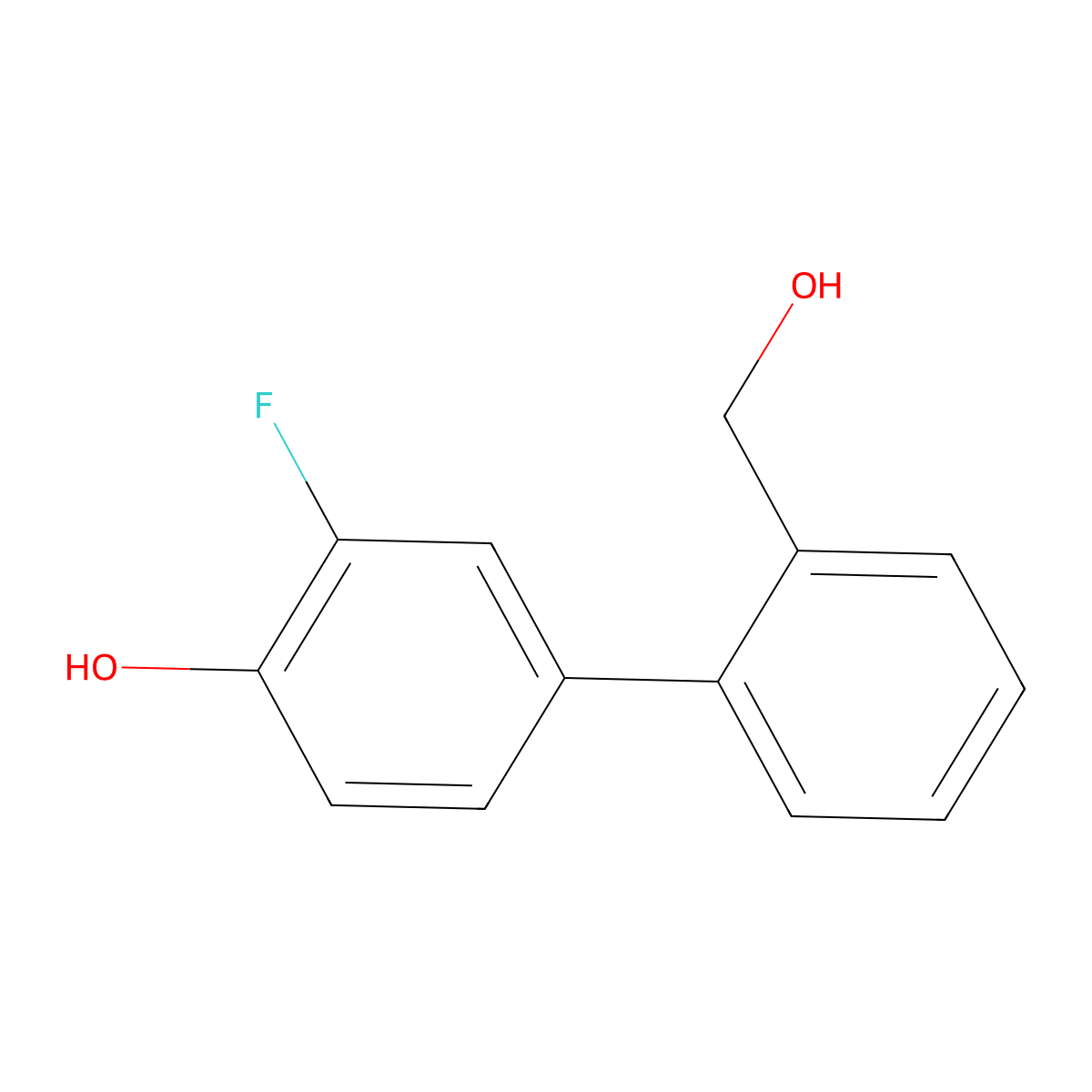2-Fluoro-4-(2-hydroxymethylphenyl)phenol molecular structure, CAS 1261997-32-3