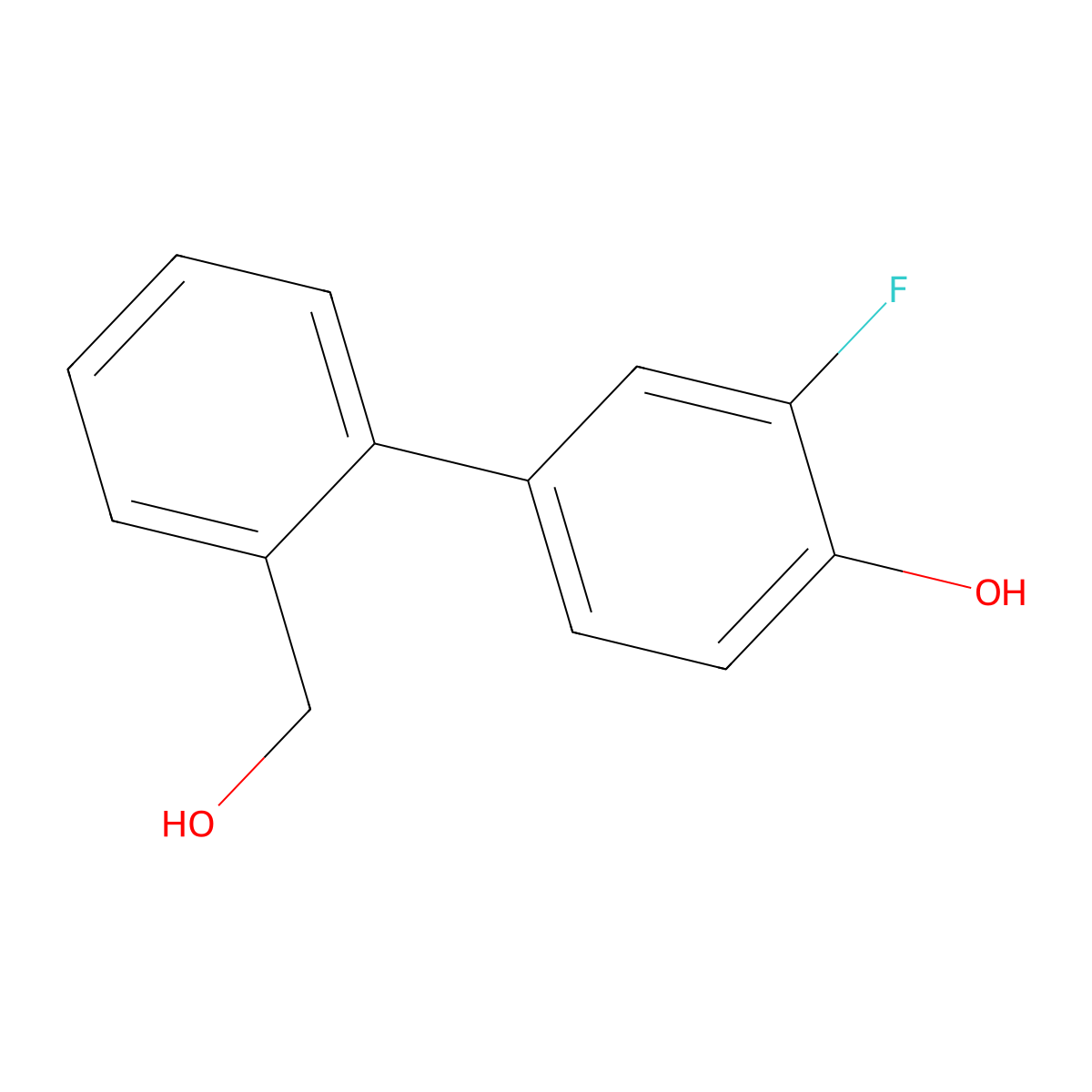 2-Fluoro-4-(2-hydroxymethylphenyl)phenol molecular structure, CAS 1261997-32-3