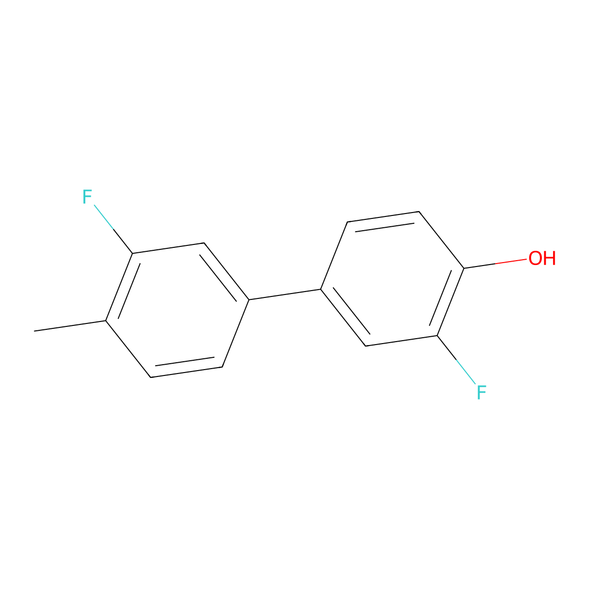 2-Fluoro-4-(3-fluoro-4-methylphenyl)phenol molecular structure, CAS 1261997-36-7