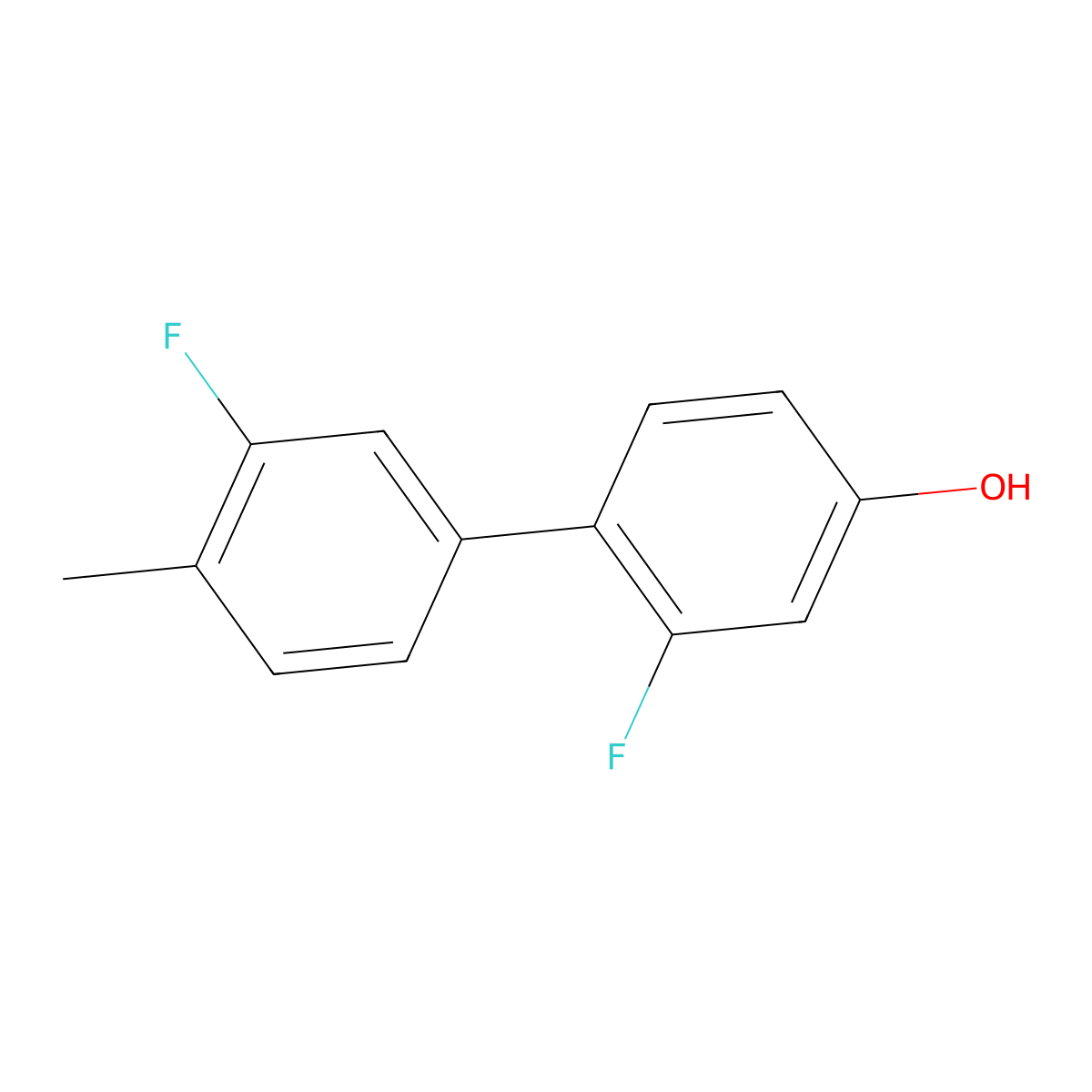 3-Fluoro-4-(3-fluoro-4-methylphenyl)phenol molecular structure, CAS 1261997-42-5