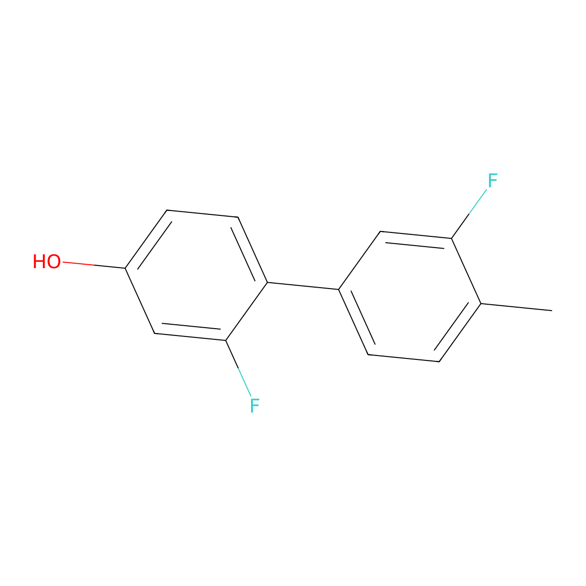 3-Fluoro-4-(3-fluoro-4-methylphenyl)phenol molecular structure, CAS 1261997-42-5