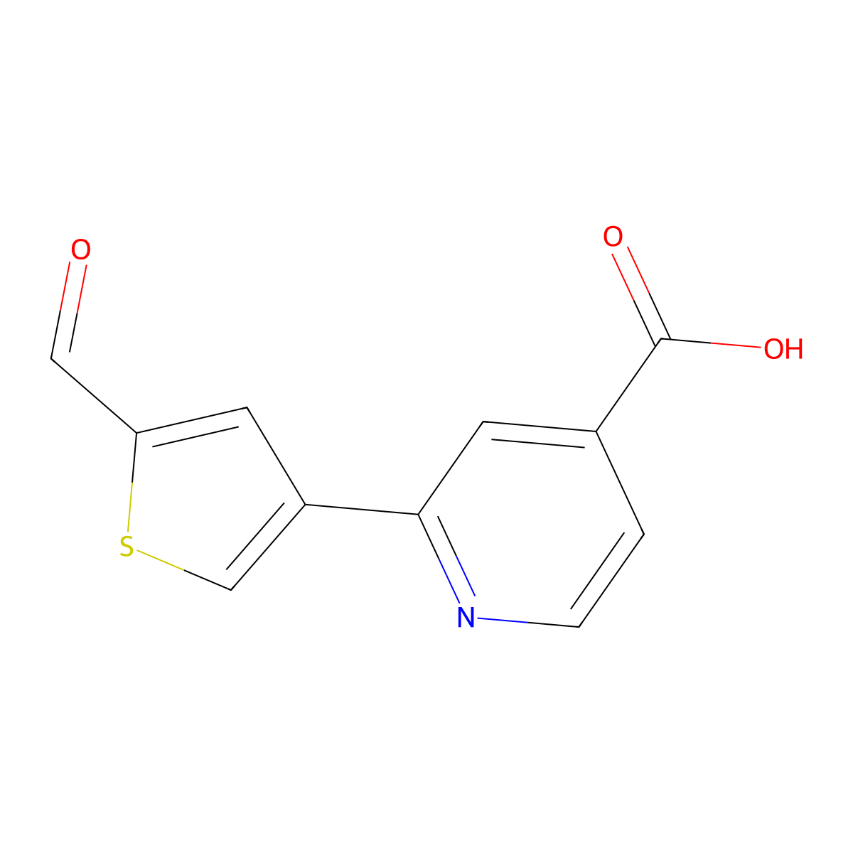 2-(2-Formylthiophen-4-YL)isonicotinic acid molecular structure, CAS 1261997-51-6