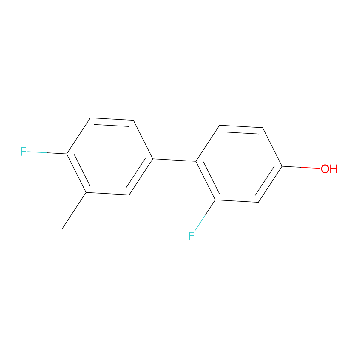 3-Fluoro-4-(4-fluoro-3-methylphenyl)phenol molecular structure, CAS 1261997-52-7