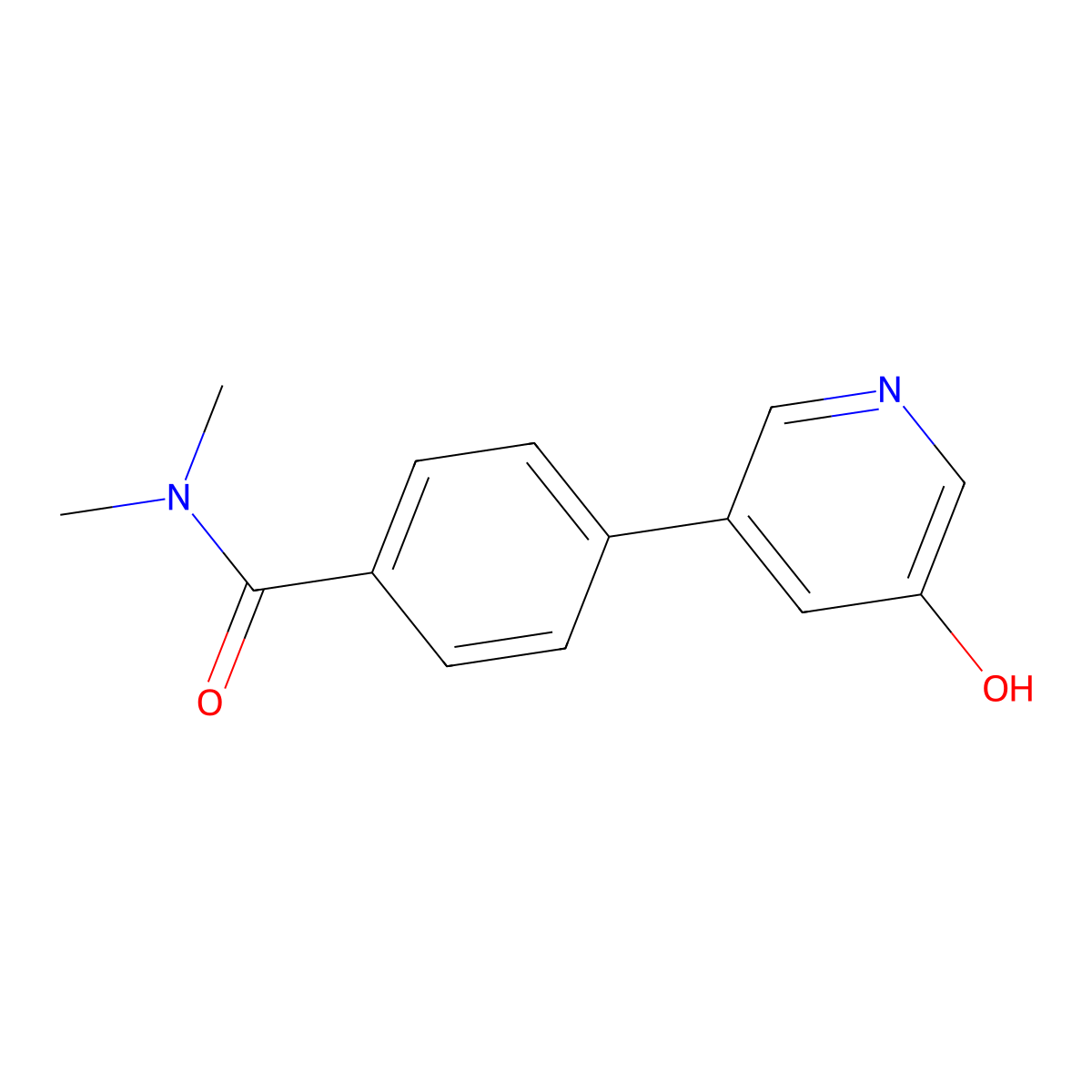 5-[4-(N,N-Dimethylaminocarbonyl)phenyl]-3-hydroxypyridine molecular structure, CAS 1261997-55-0