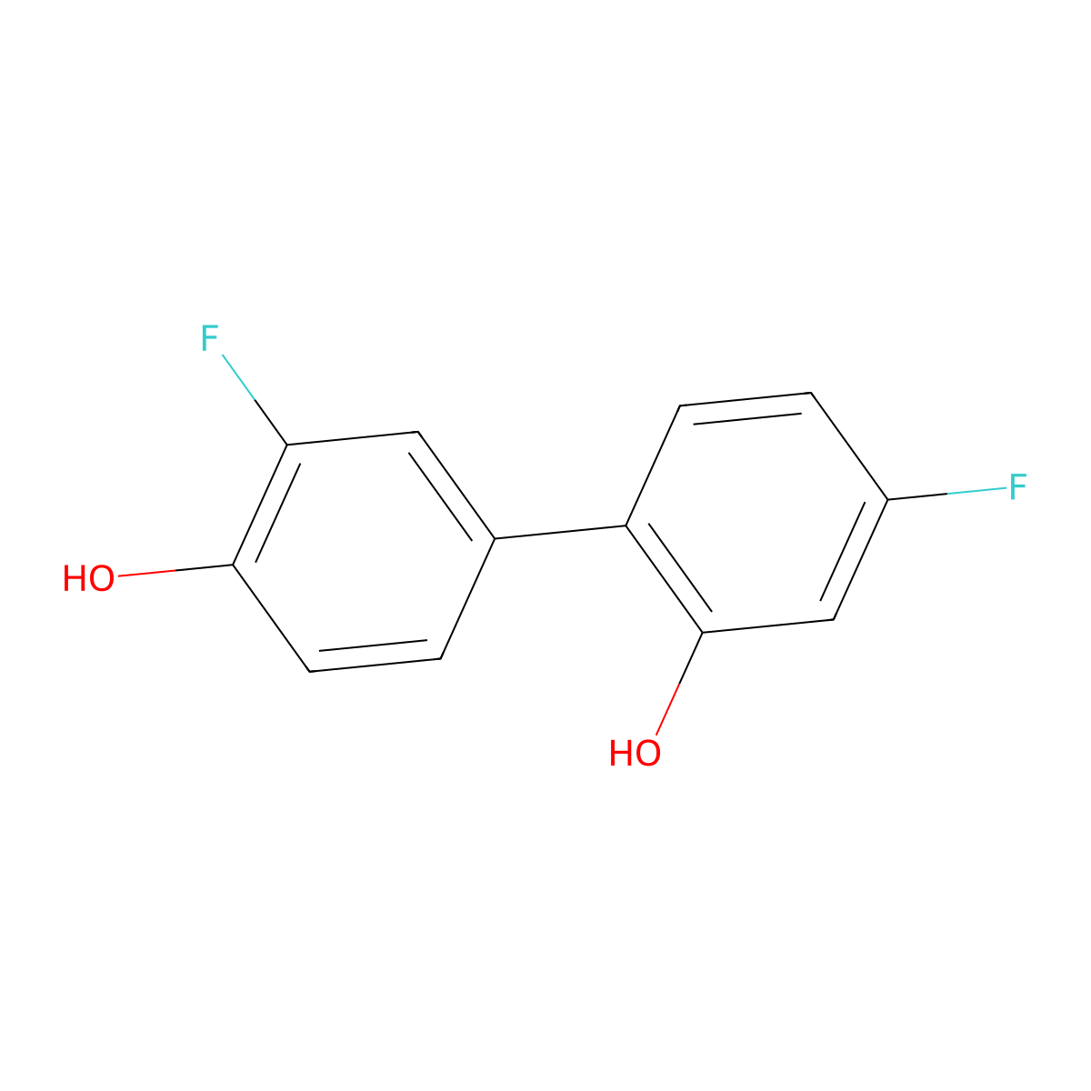 2-Fluoro-4-(4-fluoro-2-hydroxyphenyl)phenol molecular structure, CAS 1261997-71-0
