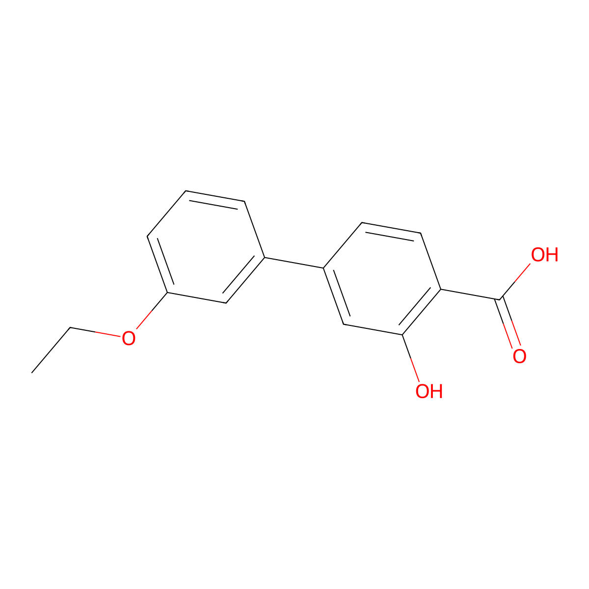 4-(3-Ethoxyphenyl)-2-hydroxybenzoic acid molecular structure, CAS 1261997-73-2
