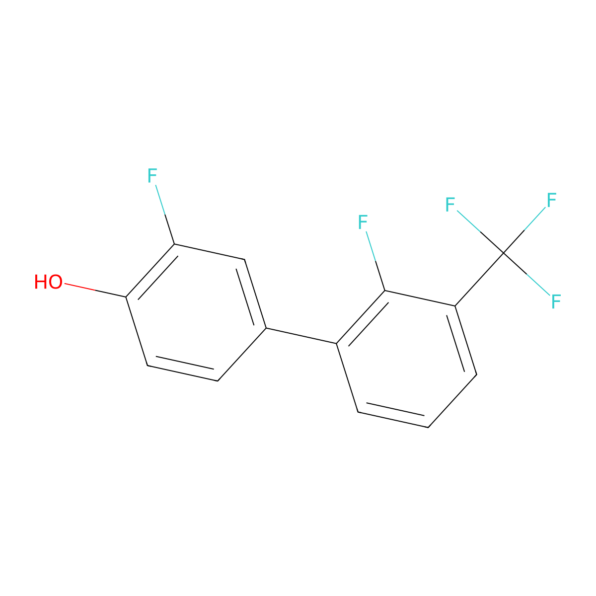 2-Fluoro-4-(2-fluoro-3-trifluoromethylphenyl)phenol molecular structure, CAS 1261997-74-3
