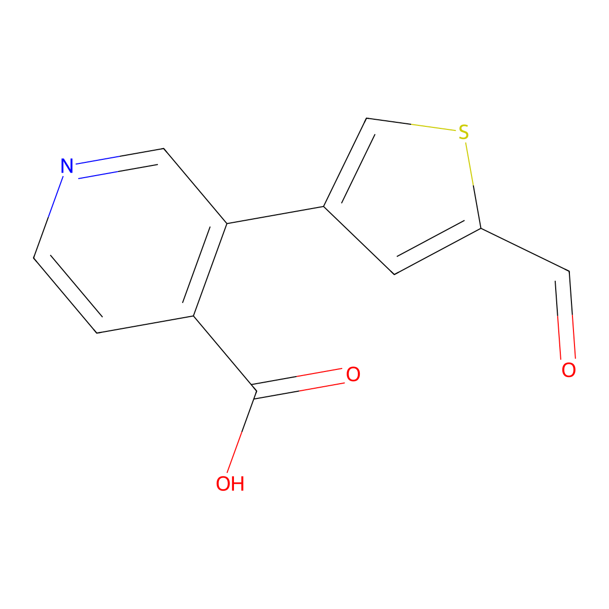 3-(2-Formylthiophen-4-YL)isonicotinic acid molecular structure, CAS 1261997-75-4