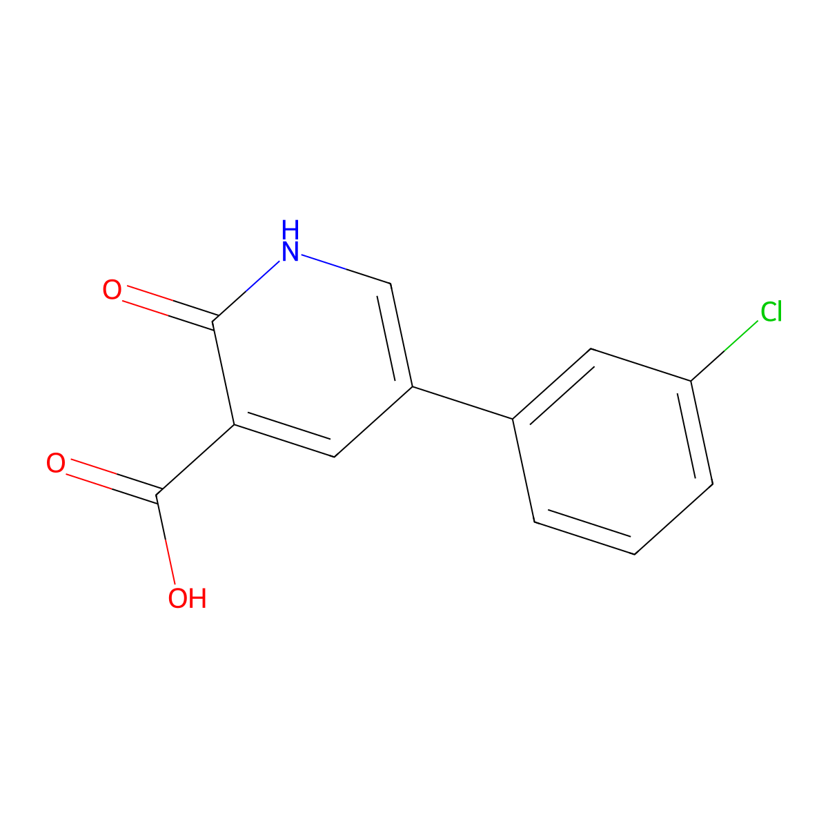 5-(3-Chlorophenyl)-2-hydroxynicotinic acid molecular structure, CAS 1261997-78-7