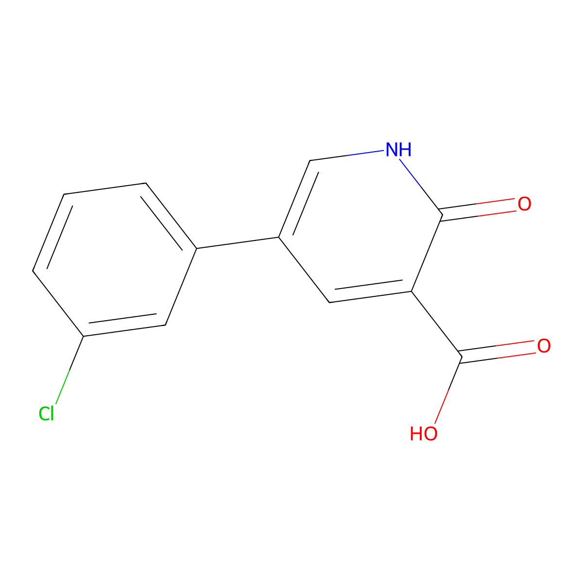 5-(3-Chlorophenyl)-2-hydroxynicotinic acid molecular structure, CAS 1261997-78-7
