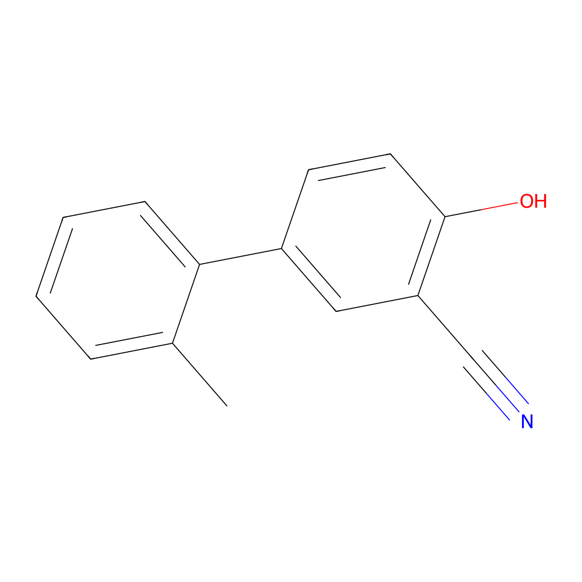 2-Cyano-4-(2-methylphenyl)phenol molecular structure, CAS 1261997-82-3