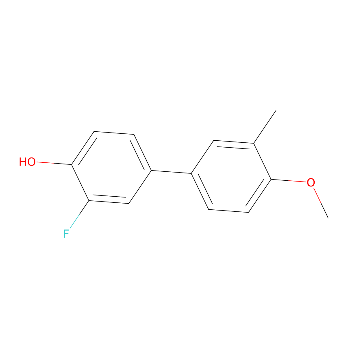 2-Fluoro-4-(4-methoxy-3-methylphenyl)phenol molecular structure, CAS 1261997-95-8