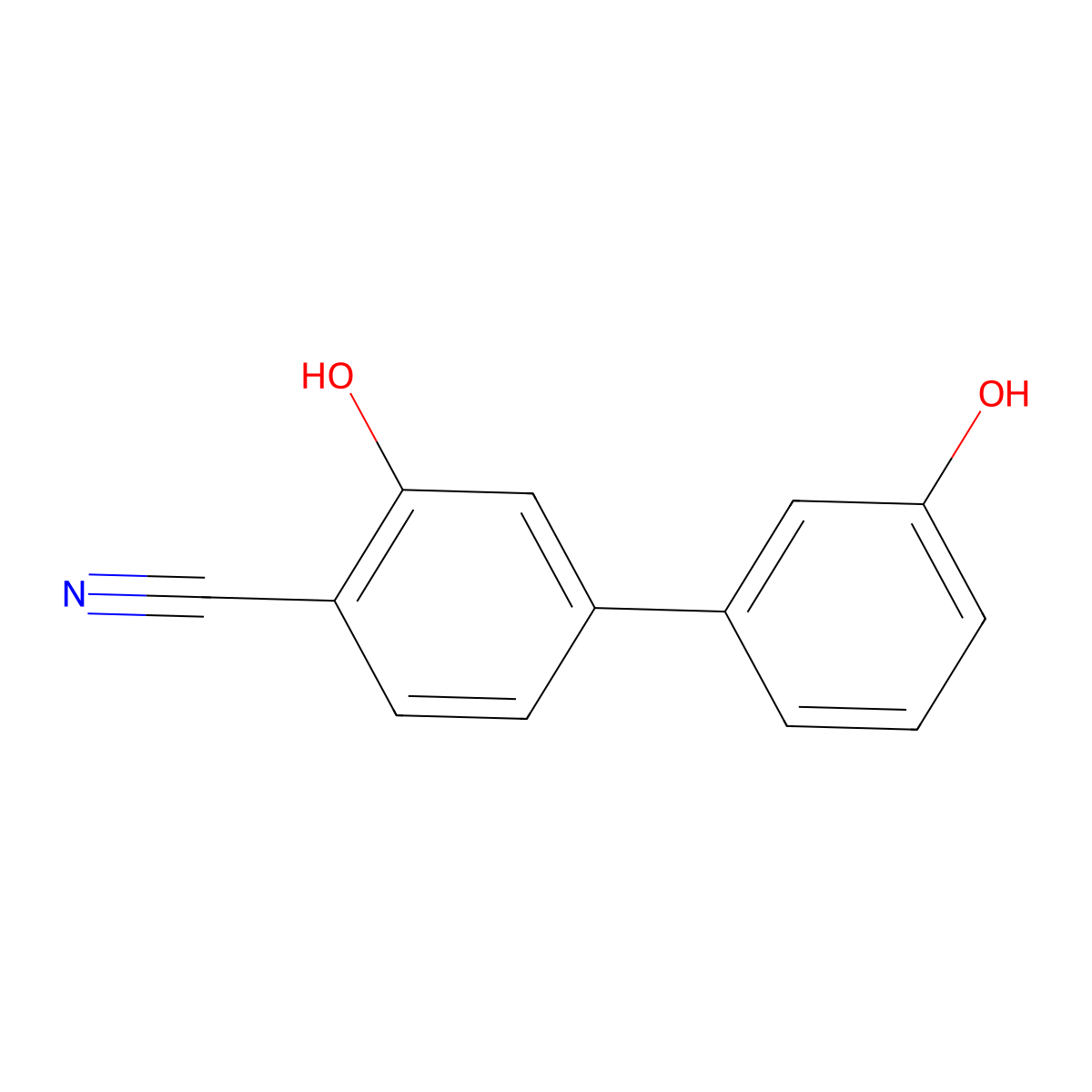 2-Cyano-5-(3-hydroxyphenyl)phenol molecular structure, CAS 1261997-99-2