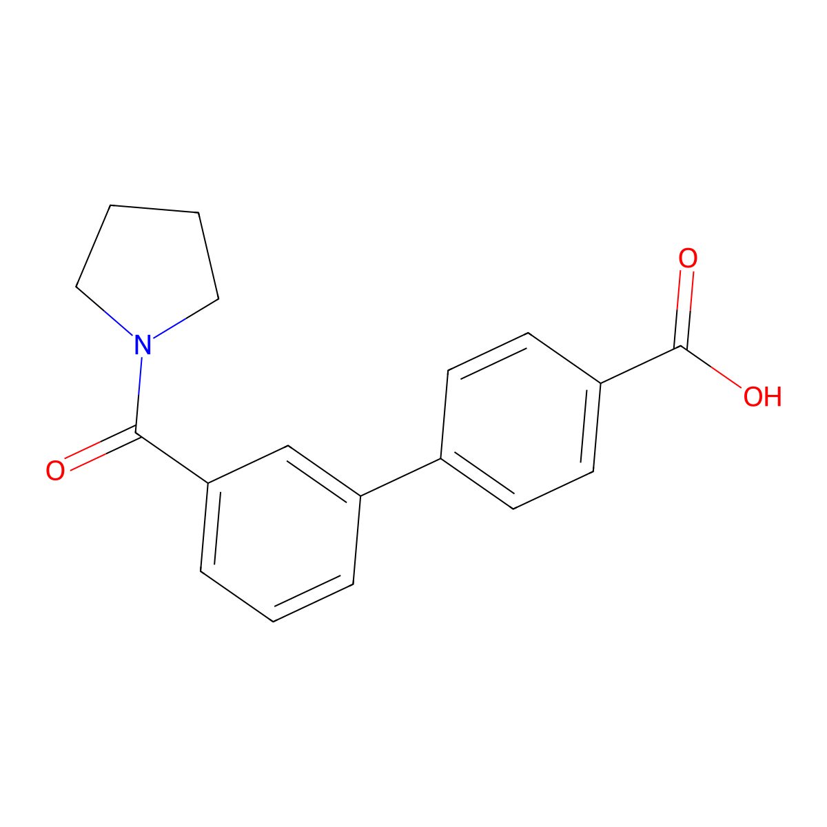 4-(3-Pyrrolidinylcarbonylphenyl)benzoic acid molecular structure, CAS 1261998-00-8