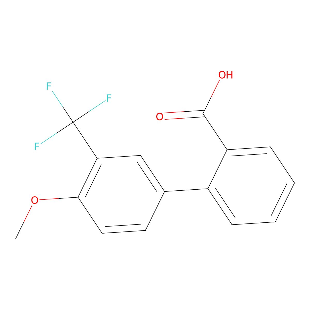 2-(4-Methoxy-3-trifluoromethylphenyl)benzoic acid molecular structure, CAS 1261998-14-4