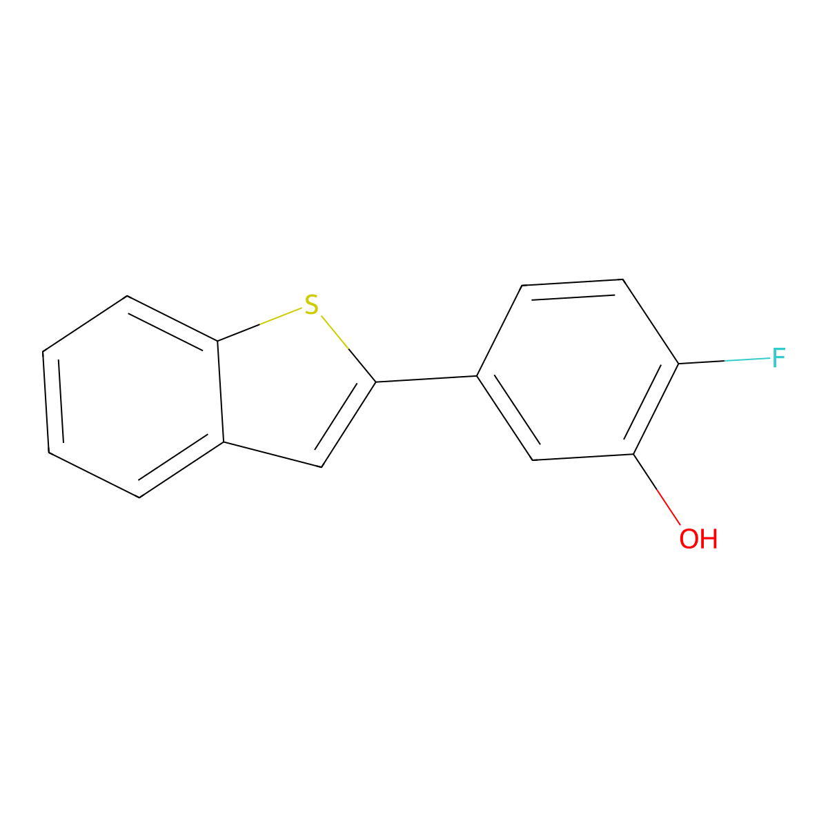 5-[Benzo(b)thiophen-2-yl]-2-fluorophenol molecular structure, CAS 1261998-15-5