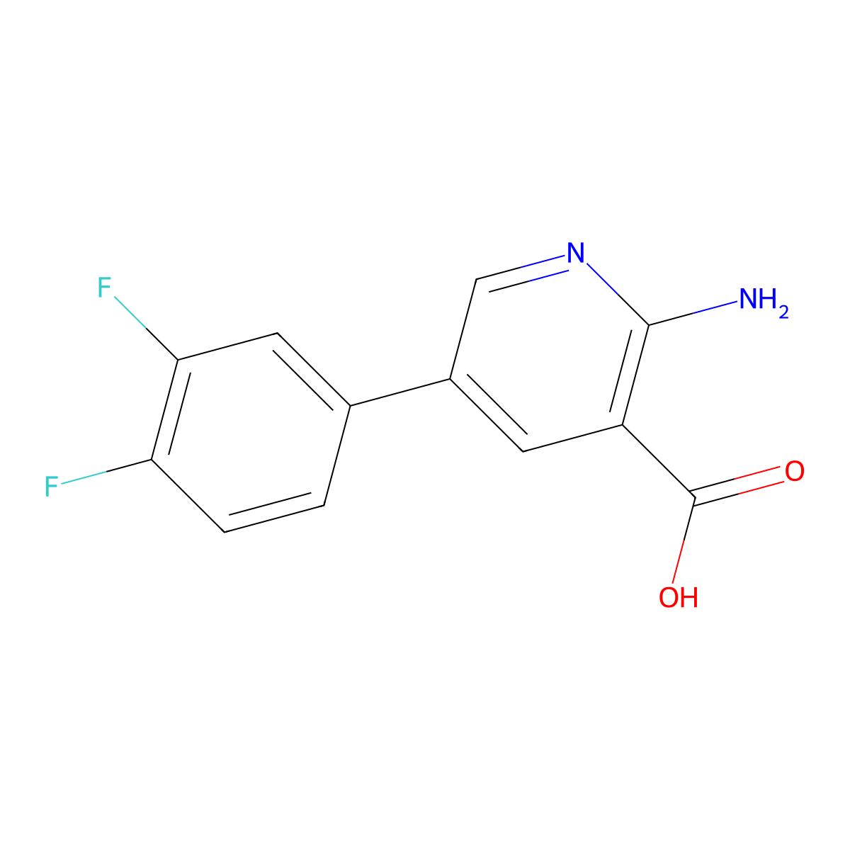 2-Amino-5-(3,4-difluorophenyl)pyridine-3-carboxylic acid molecular structure, CAS 1261998-19-9