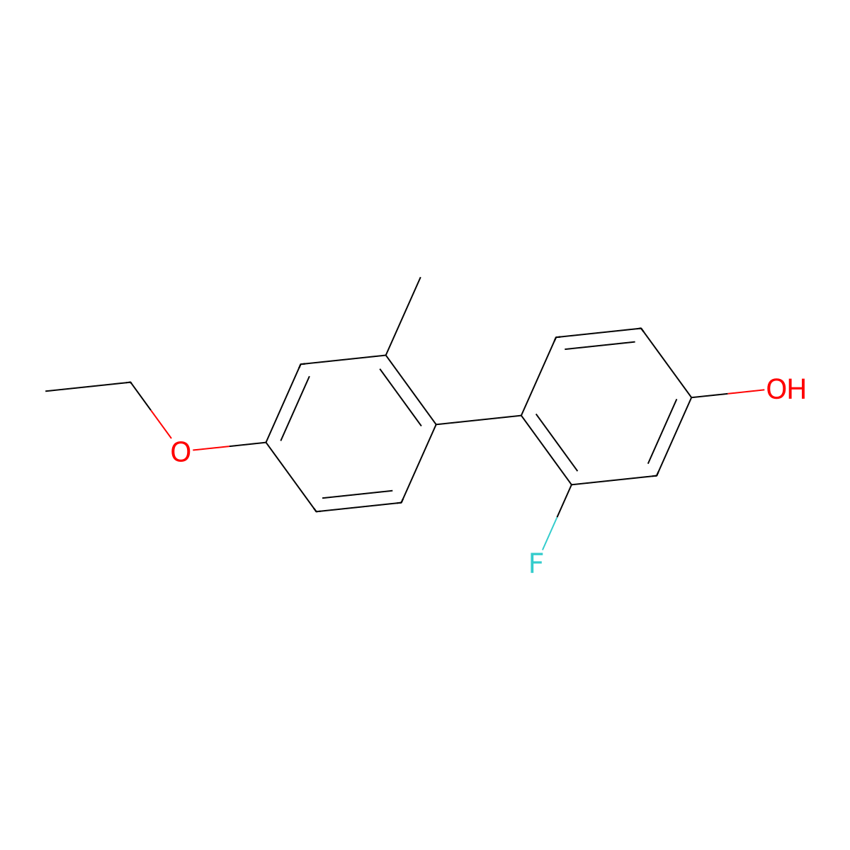 4-(4-Ethoxy-2-methylphenyl)-3-fluorophenol molecular structure, CAS 1261998-20-2