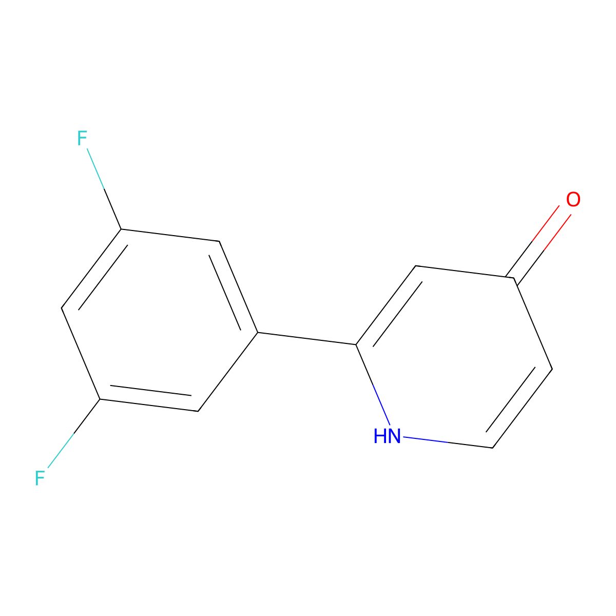 2-(3,5-Difluorophenyl)-4-hydroxypyridine molecular structure, CAS 1261998-27-9
