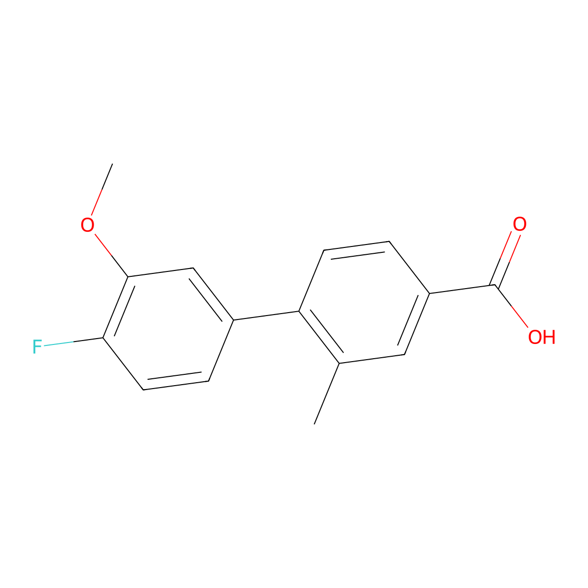 4-(4-Fluoro-3-methoxyphenyl)-3-methylbenzoic acid molecular structure, CAS 1261998-28-0