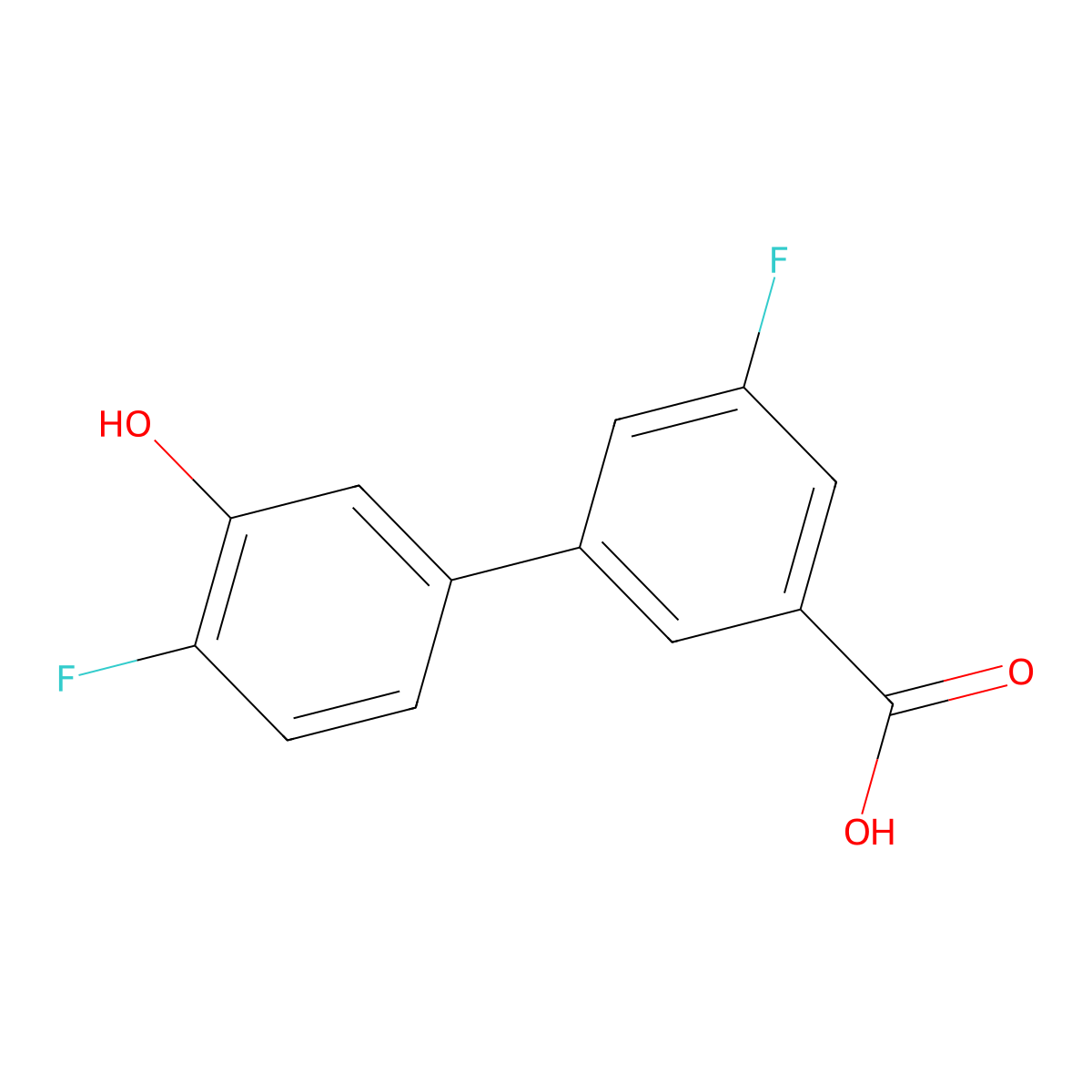 5-(3-Carboxy-5-fluorophenyl)-2-fluorophenol molecular structure, CAS 1261998-30-4