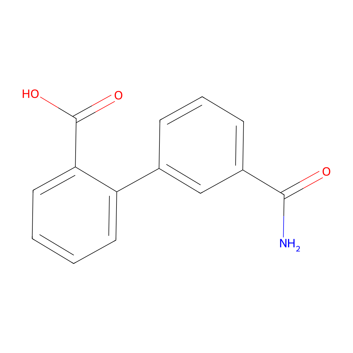 2-(3-Aminocarbonylphenyl)benzoic acid molecular structure, CAS 1261998-37-1