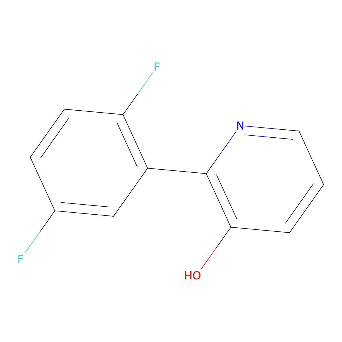 2-(2,5-Difluorophenyl)pyridin-3-ol molecular structure, CAS 1261998-44-0