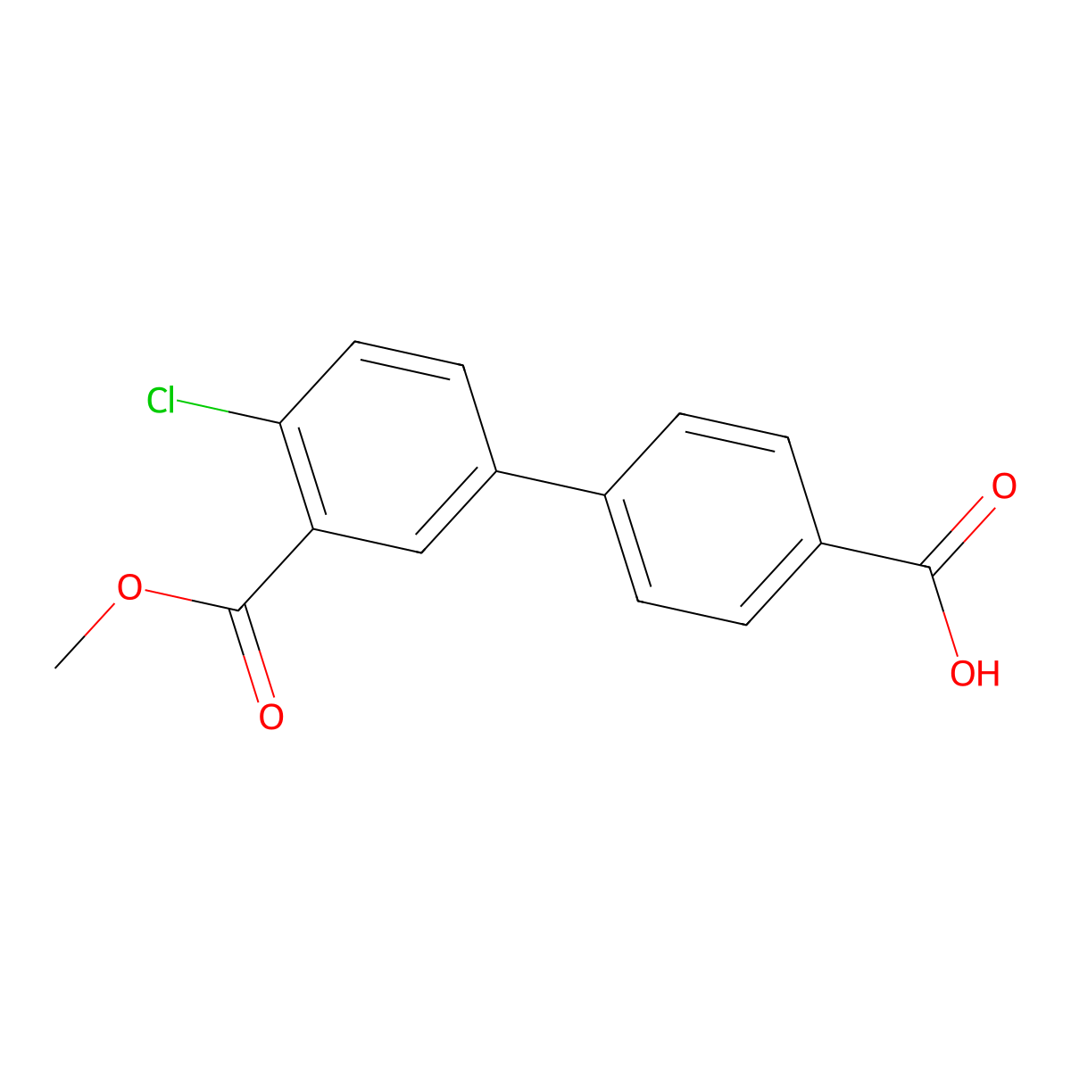 4-(4-Chloro-3-methoxycarbonylphenyl)benzoic acid molecular structure, CAS 1261998-46-2