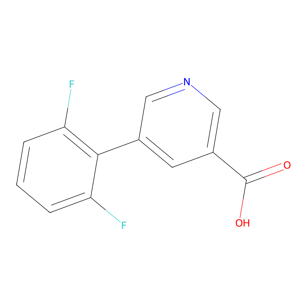 5-(2,6-Difluorophenyl)pyridine-3-carboxylic acid molecular structure, CAS 1261998-47-3