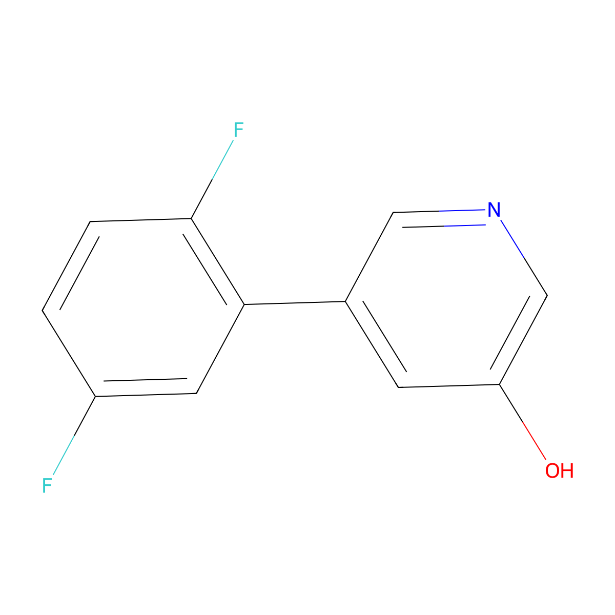 5-(2,5-Difluorophenyl)pyridin-3-ol molecular structure, CAS 1261998-51-9