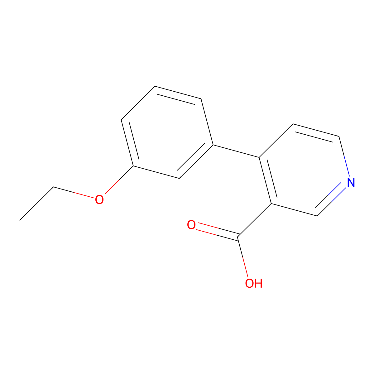 4-(3-Ethoxyphenyl)pyridine-3-carboxylic acid molecular structure, CAS 1261998-53-1