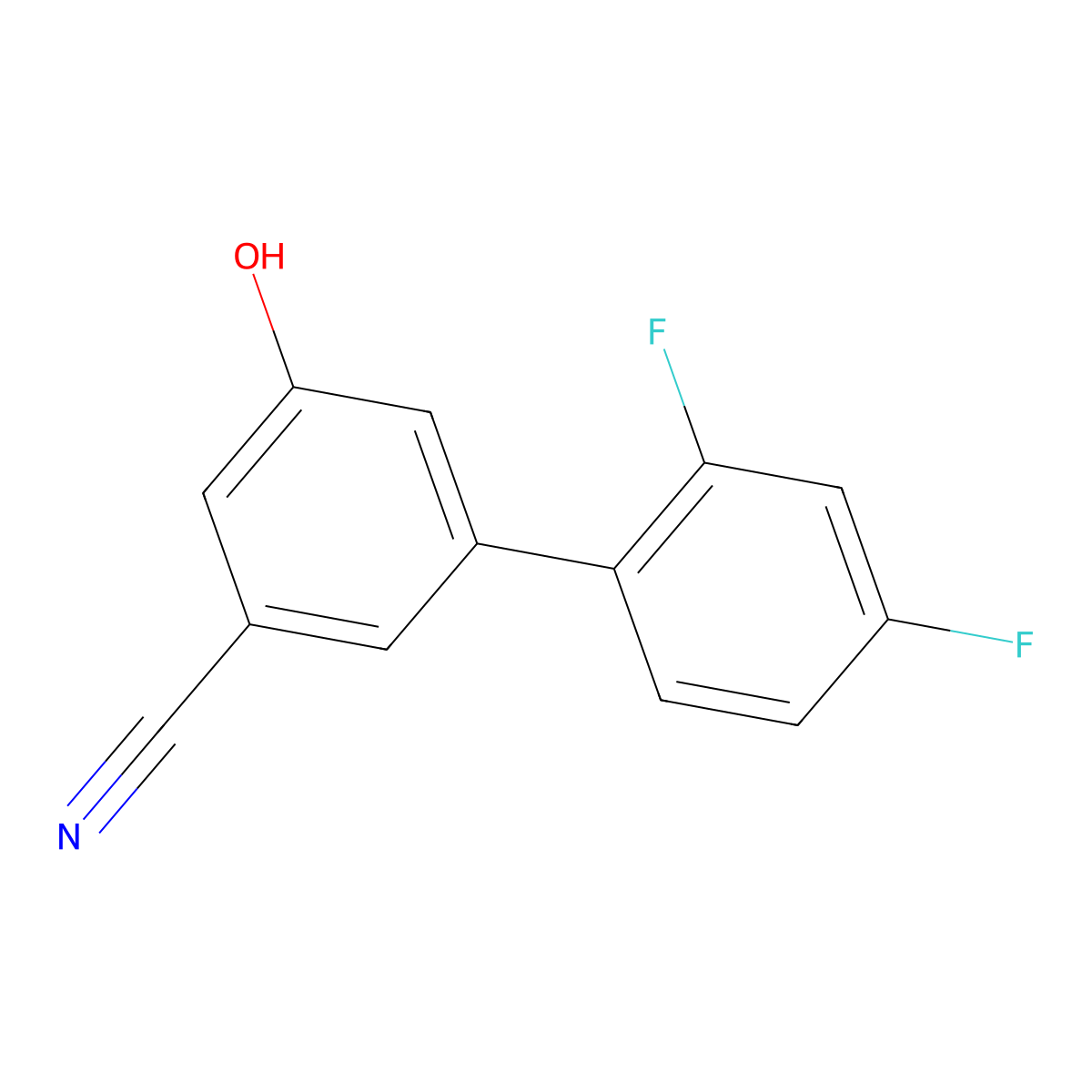 3-Cyano-5-(2,4-difluorophenyl)phenol molecular structure, CAS 1261998-54-2