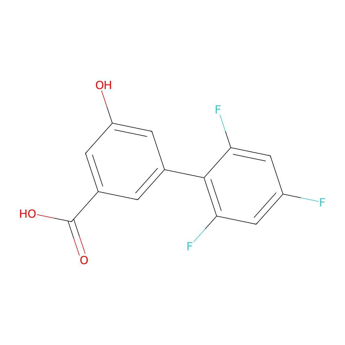 5-Hydroxy-3-(2,4,6-trifluorophenyl)benzoic acid molecular structure, CAS 1261998-72-4
