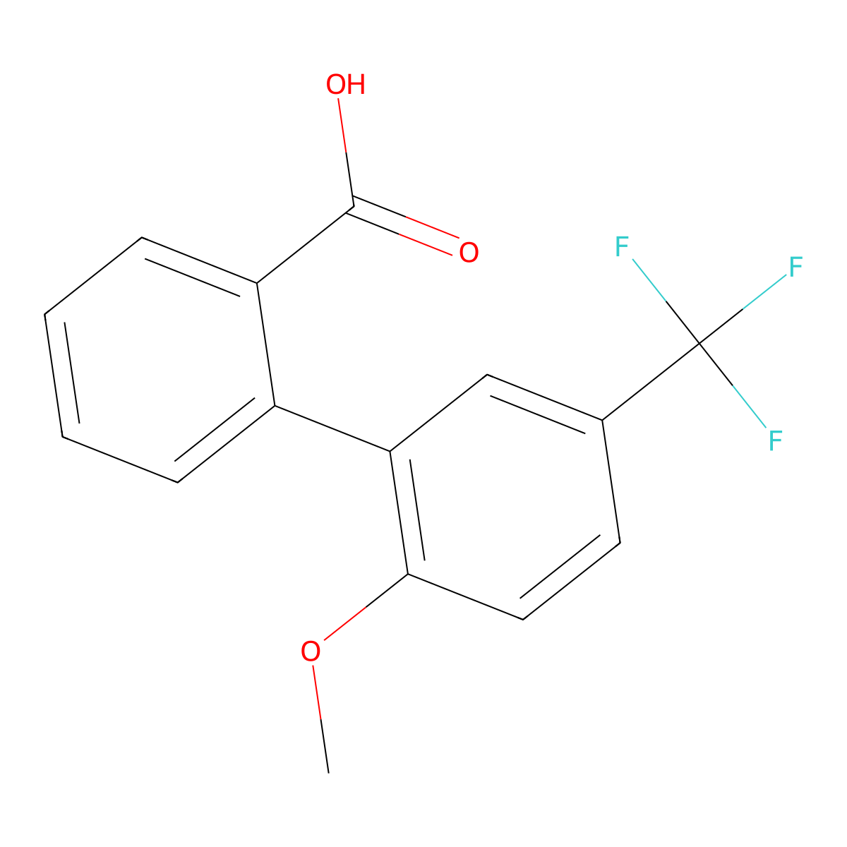2-(2-Methoxy-5-trifluoromethylphenyl)benzoic acid molecular structure, CAS 1261998-73-5
