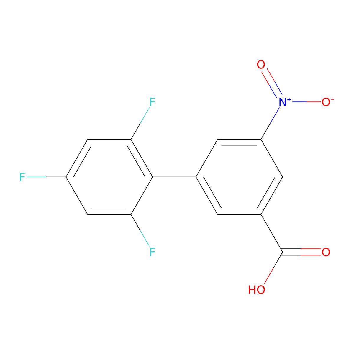 5-Nitro-3-(2,4,6-trifluorophenyl)benzoic acid molecular structure, CAS 1261998-77-9