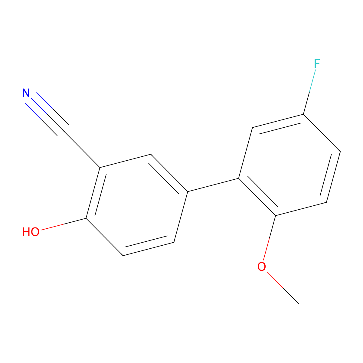 2-Cyano-4-(5-fluoro-2-methoxyphenyl)phenol molecular structure, CAS 1261998-79-1