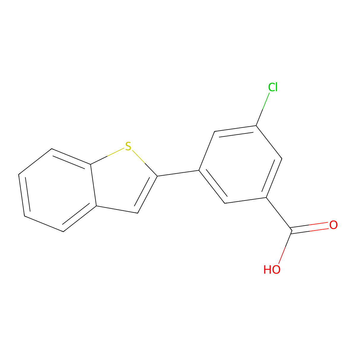 3-[Benzo(B)thiophen-2-YL]-5-chlorobenzoic acid molecular structure, CAS 1261998-81-5