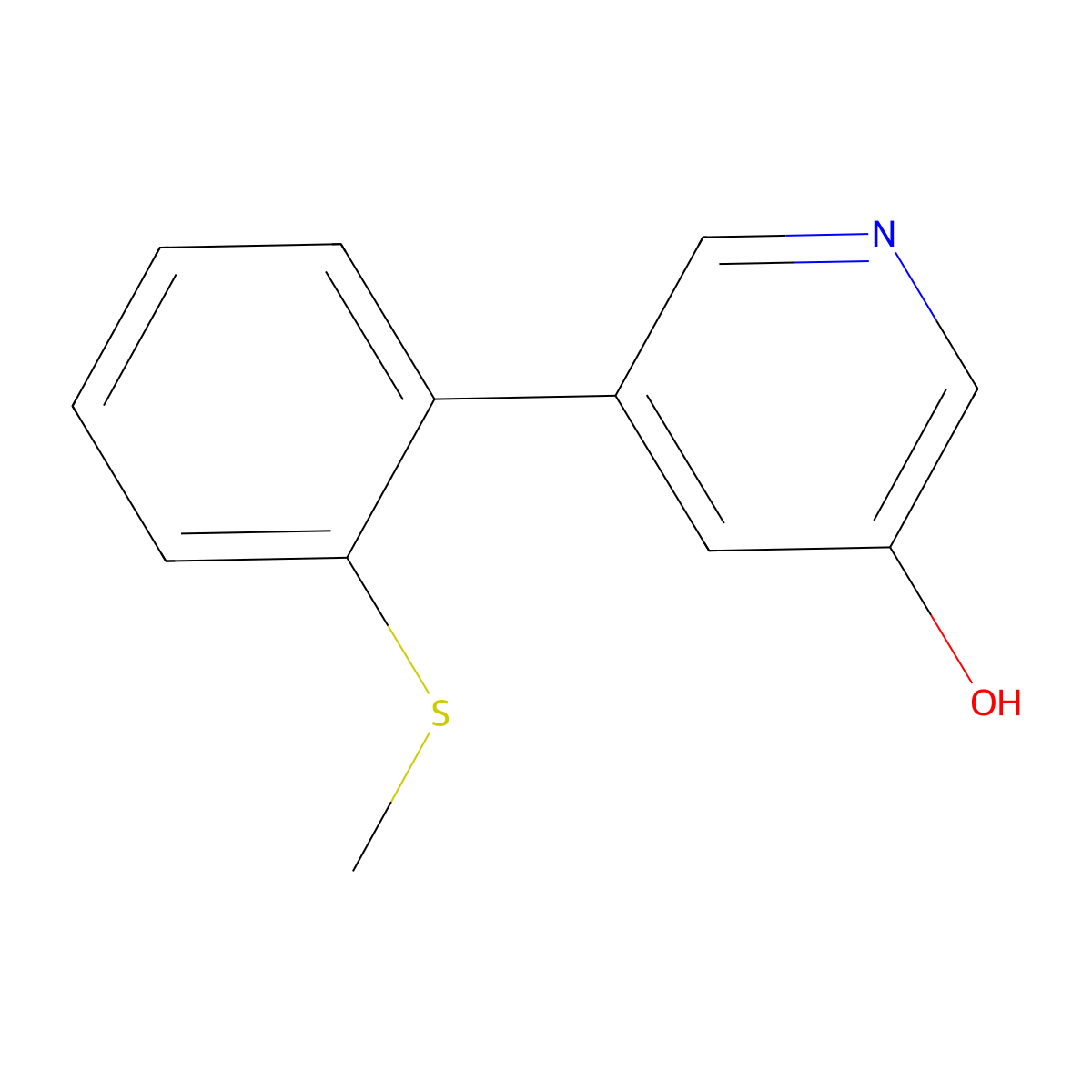 5-(2-(Methylthio)phenyl)pyridin-3-ol molecular structure, CAS 1261998-83-7
