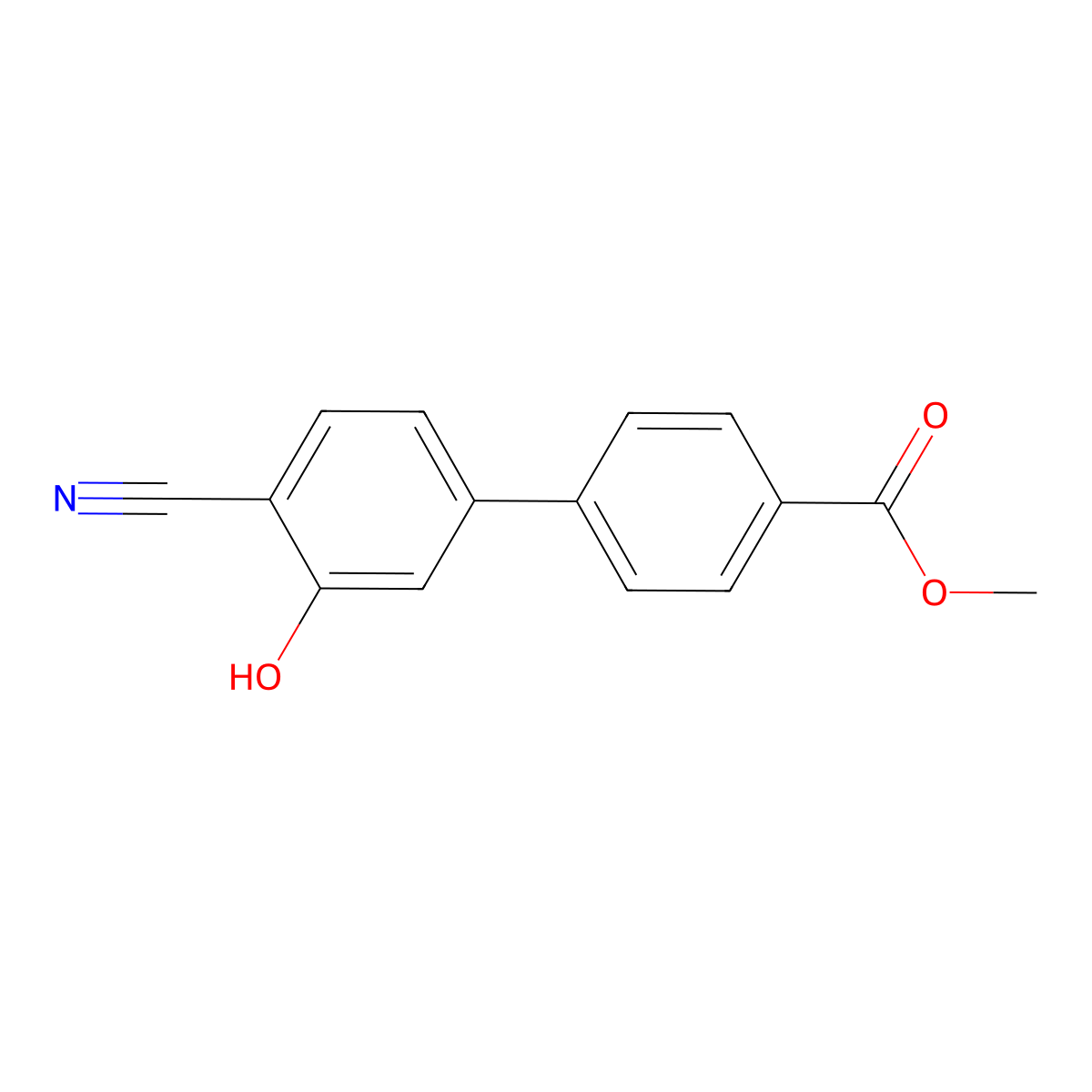 2-Cyano-5-(4-methoxycarbonylphenyl)phenol molecular structure, CAS 1261998-90-6