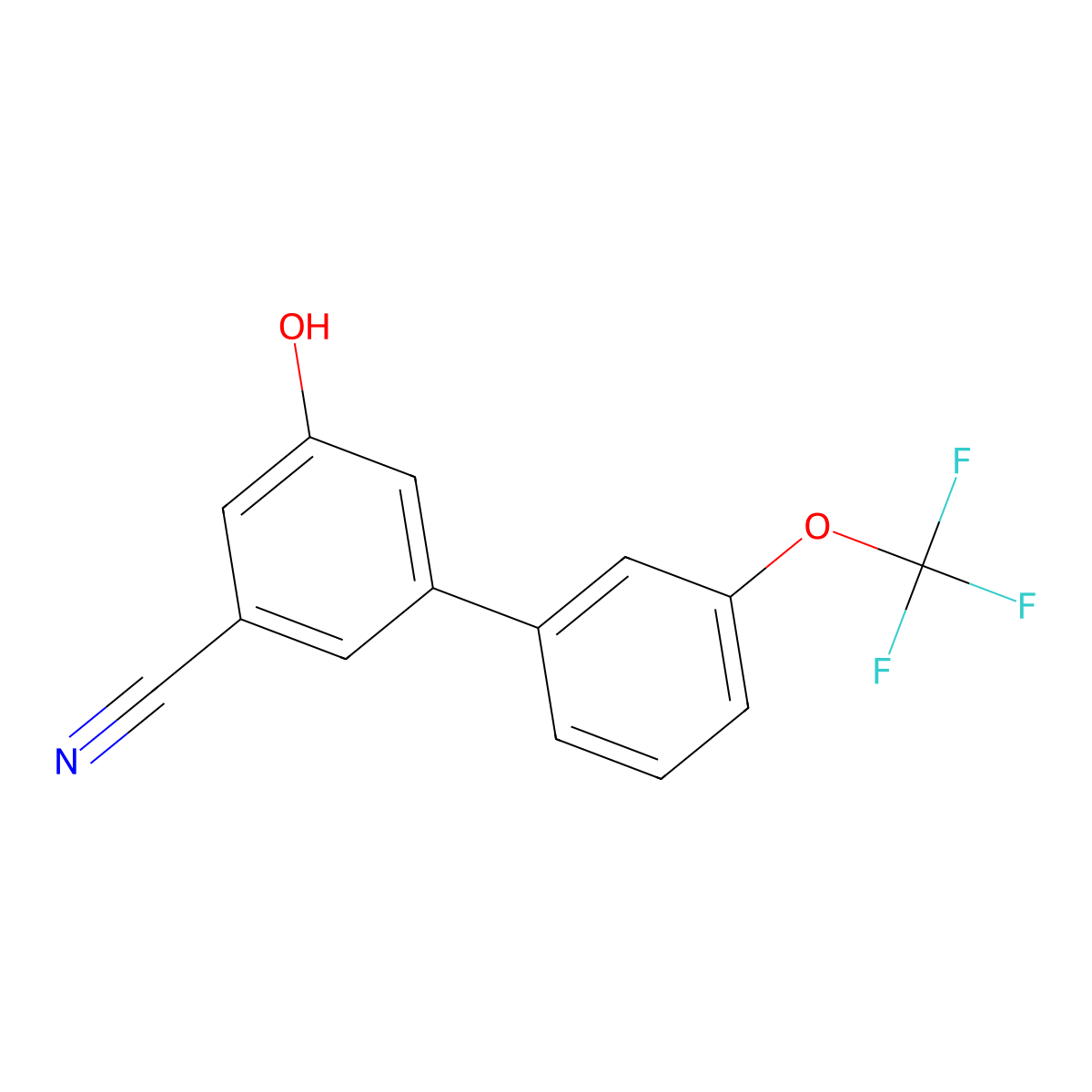3-Cyano-5-(3-trifluoromethoxyphenyl)phenol molecular structure, CAS 1261999-13-6