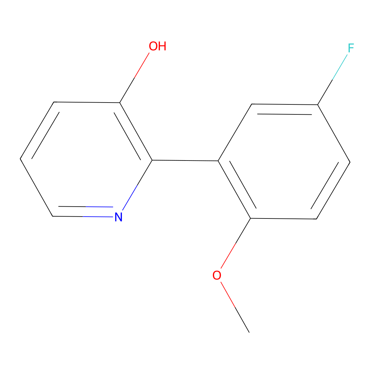 2-(5-Fluoro-2-methoxyphenyl)pyridin-3-ol molecular structure, CAS 1261999-24-9