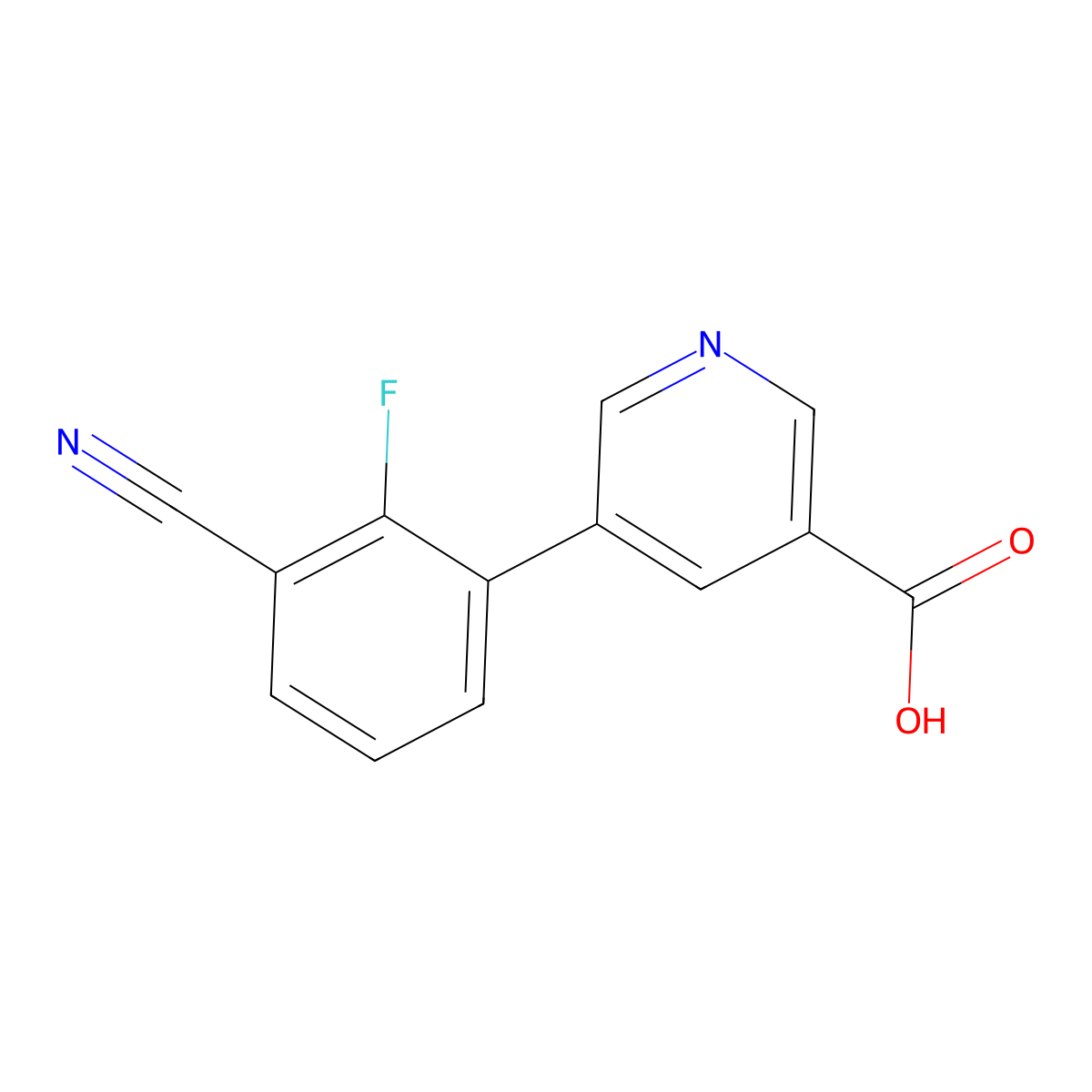 5-(3-Cyano-2-fluorophenyl)nicotinic acid molecular structure, CAS 1261999-70-5