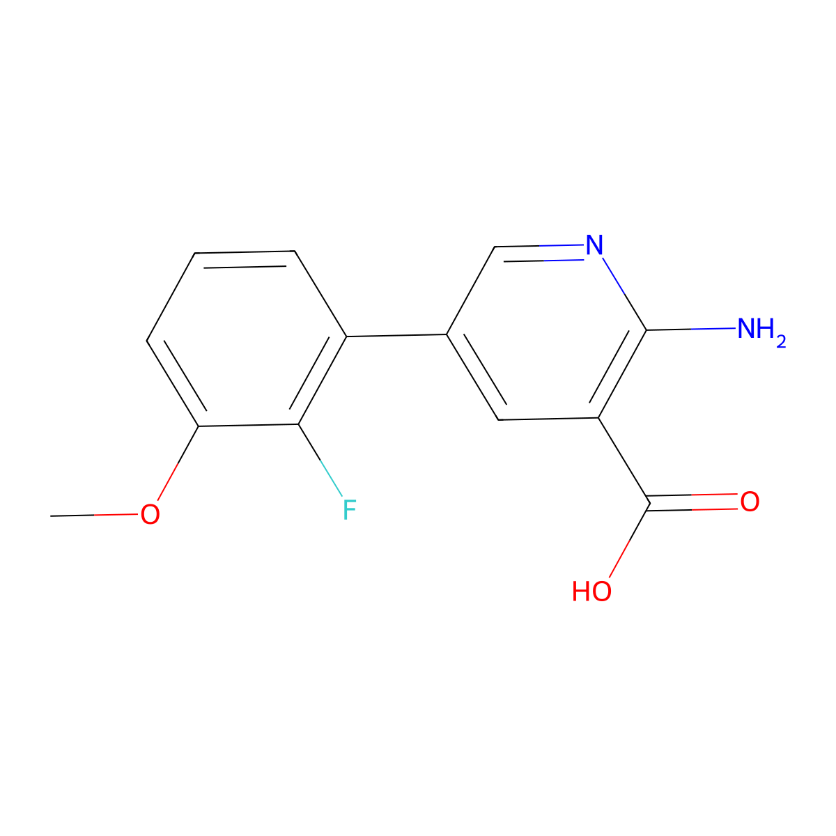 2-Amino-5-(2-fluoro-3-methoxyphenyl)pyridine-3-carboxylic acid molecular structure, CAS 1261999-79-4