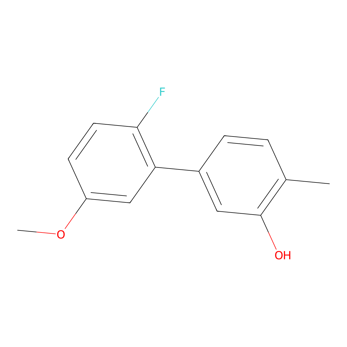 5-(2-Fluoro-5-methoxyphenyl)-2-methylphenol molecular structure, CAS 1261999-94-3