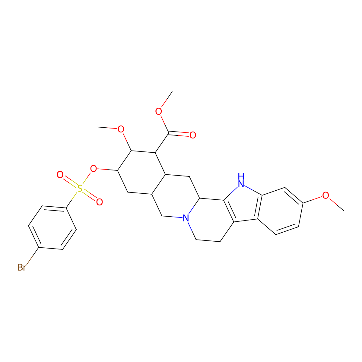 p-Bromobenzenesulfonate Reserpic Acid Methyl Ester molecular structure, CAS 1262-67-5