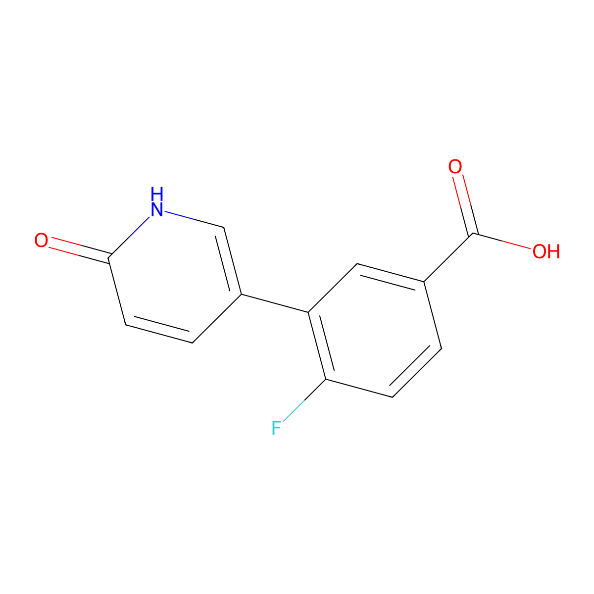 5-(5-Carboxy-2-fluorophenyl)-2-hydroxypyridine molecular structure, CAS 1262000-02-1
